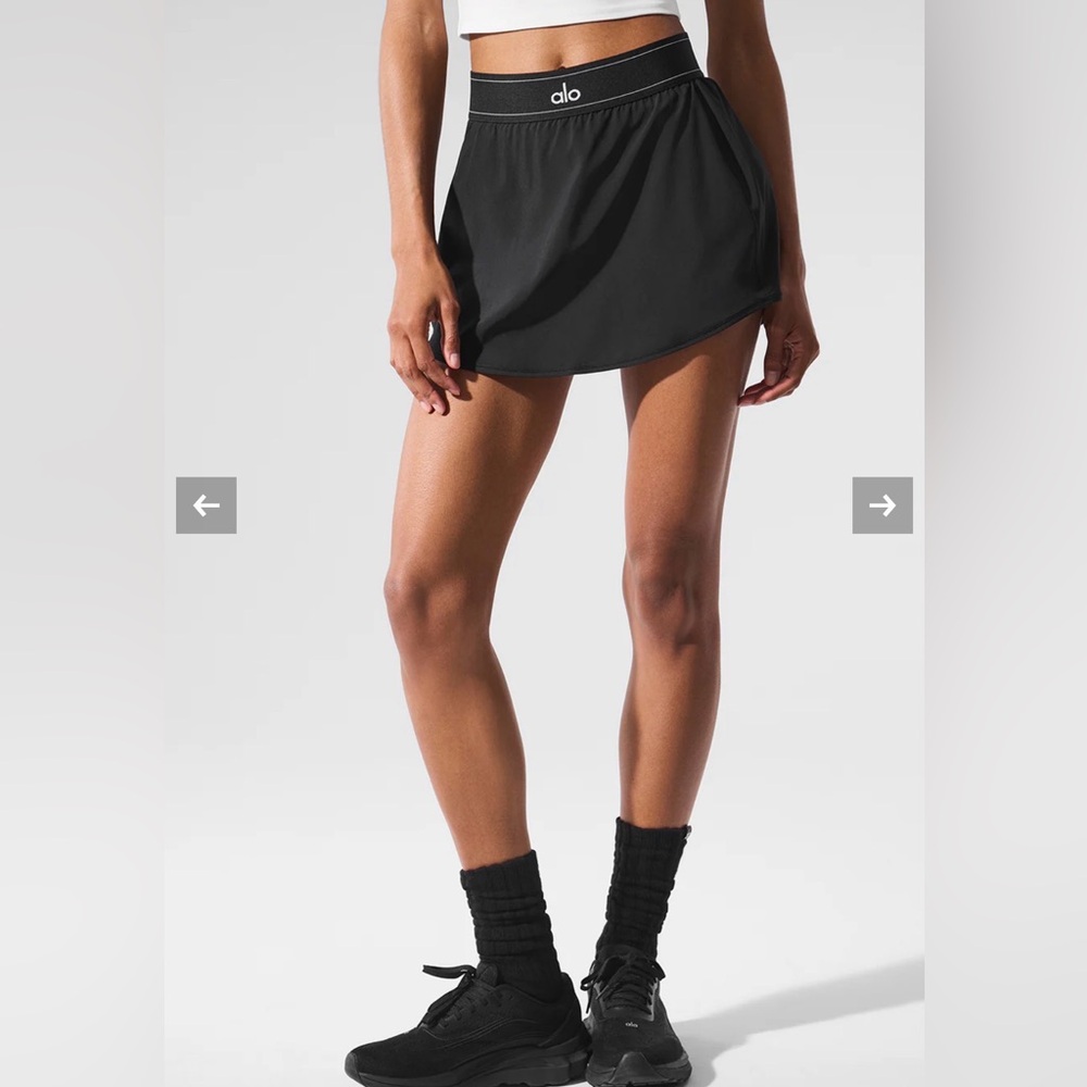 NWT ALO Yoga Black Match Point Tennis Skirt, XS - Picture 4 of 8